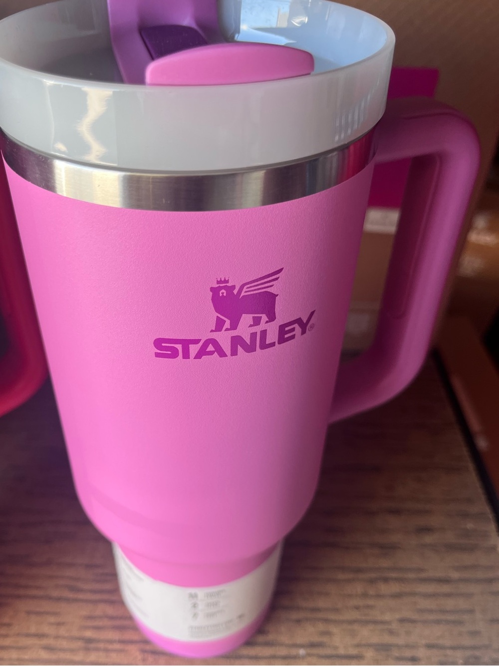 Stanley flowstate ice cold 40 oz. Pink magenta Tumbler water bottle drink matte - Picture 2 of 2